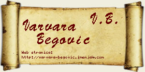 Varvara Begović vizit kartica